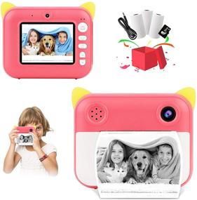 img 4 attached to 📸 Digital Instant Kids Camera with Zero Ink Printing, 3 Rolls of Print Paper, HD Video Recording, Dual Lens for Kids to Capture Photos, Selfies, and Videos - Perfect Toy Gifts for Girls or Boys (Red)