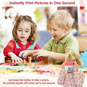 img 3 attached to 📸 Digital Instant Kids Camera with Zero Ink Printing, 3 Rolls of Print Paper, HD Video Recording, Dual Lens for Kids to Capture Photos, Selfies, and Videos - Perfect Toy Gifts for Girls or Boys (Red)