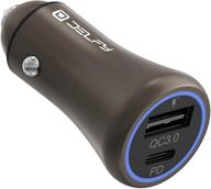 🔌 delfy tropo metal - dual car charger with qc 3.0 usb-a and pd 3.0 usb-c - 36w quick charge power adapter for iphone, ipad, samsung logo