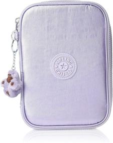 img 4 attached to 📚 Kipling 100 Pens Pencil Case in Frosted Lilac Metallic – Dimensions: 6"L X 8.25"H X 2"D