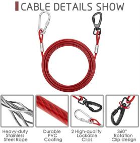 img 1 attached to 🐾 EXPAWLORER Dog Tie Out Cable and Stake: 15 Ft of Secure Dog Lead for Outdoor Adventures