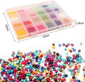 img 3 attached to 📿 Ciseng Glass Seed Beads Kit - 25600pcs 2mm 11/0 Small Craft Beads for DIY Bracelet Necklaces Jewelry Making - 24-Gird Plastic Box (1066Pcs Per Color, 24 Colors) - Base Seed Beads Box