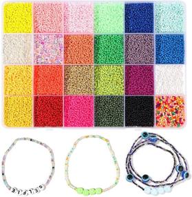 img 4 attached to 📿 Ciseng Glass Seed Beads Kit - 25600pcs 2mm 11/0 Small Craft Beads for DIY Bracelet Necklaces Jewelry Making - 24-Gird Plastic Box (1066Pcs Per Color, 24 Colors) - Base Seed Beads Box