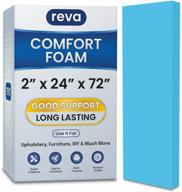 🪑 reva premium blue upholstery gel foam cushion - 2 inch thick, ideal for couch, sofa, chair, seat, bench, bed padding - indoor/outdoor furniture, diy - 24x72 inches logo