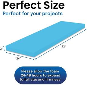 img 3 attached to 🪑 REVA Premium Blue Upholstery Gel Foam Cushion - 2 Inch Thick, Ideal for Couch, Sofa, Chair, Seat, Bench, Bed Padding - Indoor/Outdoor Furniture, DIY - 24x72 Inches