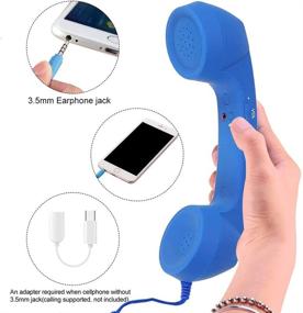 img 2 attached to 📞 Anti-Radiation Retro Handset with 3.5mm Mini Microphone Speaker for iPhone, iPad, Mobile Phones, and Computers - Blue
