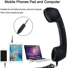 img 1 attached to 📞 Anti-Radiation Retro Handset with 3.5mm Mini Microphone Speaker for iPhone, iPad, Mobile Phones, and Computers - Blue
