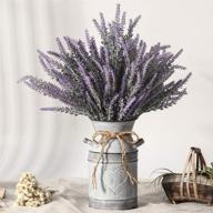 🌸 artificial lavender flowers with vase – faux lavender plants in decorative metal vase for rustic vintage home farmhouse decoration (heart, purple) logo