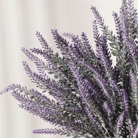 img 2 attached to 🌸 Artificial Lavender Flowers with Vase – Faux Lavender Plants in Decorative Metal Vase for Rustic Vintage Home Farmhouse Decoration (Heart, Purple)