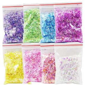 img 3 attached to 💅 Sparkle up your Style with AddFavor Chunky Nail Glitter Set: 8 Colors of Iridescent Sequin Foil Flakes Stickers Confetti for Nail Art, Resin, Body, Face Decor