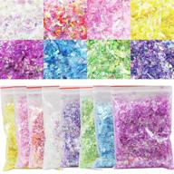 💅 sparkle up your style with addfavor chunky nail glitter set: 8 colors of iridescent sequin foil flakes stickers confetti for nail art, resin, body, face decor logo