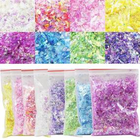 img 4 attached to 💅 Sparkle up your Style with AddFavor Chunky Nail Glitter Set: 8 Colors of Iridescent Sequin Foil Flakes Stickers Confetti for Nail Art, Resin, Body, Face Decor