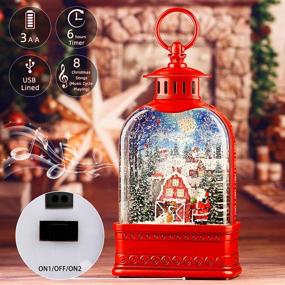 img 2 attached to 🎄 Merry Christmas Snow Globe Gifts, Musical Glittering Lantern Swirling, Christmas Home Decor, Tree and Snowman