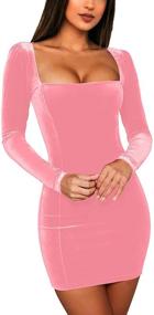 img 3 attached to Exquisite GOBLES Womens Velvet Bodycon Dresses - Elegant Women's Clothing You'll Love