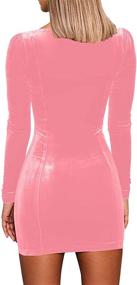 img 2 attached to Exquisite GOBLES Womens Velvet Bodycon Dresses - Elegant Women's Clothing You'll Love