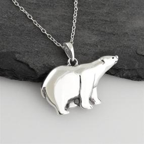 img 3 attached to 🐻 Stylish Sterling Silver Polar Bear Pendant Necklace: FashionJunkie4Life, 18" Chain