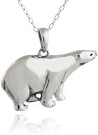 🐻 stylish sterling silver polar bear pendant necklace: fashionjunkie4life, 18" chain logo