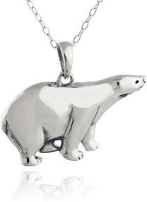 img 4 attached to 🐻 Stylish Sterling Silver Polar Bear Pendant Necklace: FashionJunkie4Life, 18" Chain