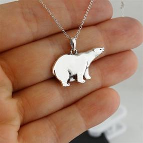 img 2 attached to 🐻 Stylish Sterling Silver Polar Bear Pendant Necklace: FashionJunkie4Life, 18" Chain