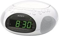 🕰️ sony icf-cd831 fm/am cd clock radio with extendable snooze - white (discontinued by manufacturer) logo