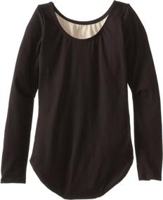 img 1 attached to Clementine Girls' Crew Neck Long Sleeve Leotard Dancewear Bodysuit Costumes - One Piece Tops