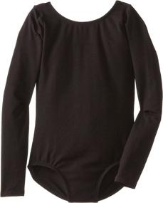 img 2 attached to Clementine Girls' Crew Neck Long Sleeve Leotard Dancewear Bodysuit Costumes - One Piece Tops