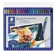 staedtler 156sb24c эрго акварельные мягкие цветные карандаши 24 штуки - разноцветные (1 упаковка) логотип