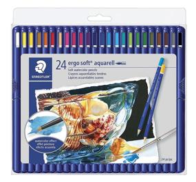 img 1 attached to Staedtler 156SB24C Эрго Акварельные мягкие цветные карандаши 24 штуки - Разноцветные (1 упаковка)