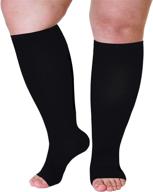 🧦 high-performance extra wide calf compression socks (toeless) for optimal leg support - women & men (20-32 mmhg) логотип