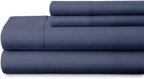 img 3 attached to 🛏️ Ultimate Comfort: ienjoy Home Ultra Soft 4 Piece Sheet Set for Queen Size Bed in Elegant Navy