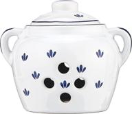 preserve freshness: norpro 5-inch ceramic garlic keeper logo