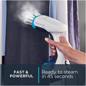 img 2 attached to 👔 Effortlessly Wrinkle-Free: Rowenta Xcel Steam Compact DR7000 Hand-held Garment Steamer, 1100-Watt, in Vibrant Blue