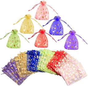 img 4 attached to Organza Drawstring Pouches Assorted Christmas