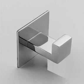 img 2 attached to Flybath Square Coat Hook: Stainless Steel Towel Robe Door Hooks - No Drilling Required, Mirror Polished (2 Pack)