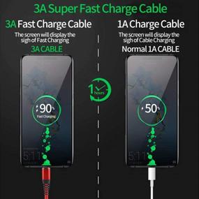 img 1 attached to 🔌 Premium Nylon Braided USB Type C Cable, Cabepow [3-Pack 10ft] Fast Charging Type C Cord for Samsung Galaxy A10/A20/A51/S10/S9/S8, USB-C Charger (Red)