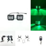 🚚 vivid light bars 3.75'' dual side shooter dual color strobe pods for truck, vehicle, boat - 30w white, 18w amber (white + green, pack of 2) logo