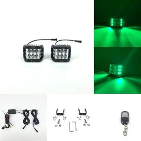 img 4 attached to 🚚 Vivid Light Bars 3.75'' Dual Side Shooter Dual Color Strobe Pods for Truck, Vehicle, Boat - 30w White, 18w Amber (White + Green, Pack of 2)
