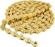 🚲 bibike lightweight half hollow 6/7/8/9/10/11/12 speed bike chain - silver/gold with 116 links logo