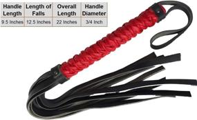 img 3 attached to 🐴 High-Quality Horse Whip: Choose from 9 or 40 Genuine Leather Tails, Long Leather Chain Grip in Black, Red, or Brown