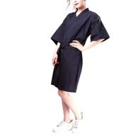 lurrose salon client gown: a stylish black kimono-style hair smock for hair salon clients logo