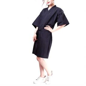 img 4 attached to Lurrose Salon Client Gown: A Stylish Black Kimono-Style Hair Smock for Hair Salon Clients