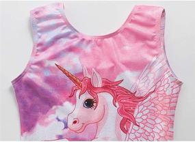 img 2 attached to 🦄 Sparkling Unicorn and Mermaid Leotards for Girls Gymnastics: Short Biketards that Dazzle!