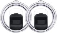 🔒 magnetic spill proof slider 2-pack - replacement tumbler lid for yeti, rtic, and ozark trail - black 10/20oz logo