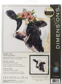 img 4 attached to 🐄 Simplicity Creative Corp Cross Stitch Kit, Sweet Cow (14 Count)