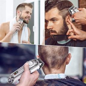 img 3 attached to 💇 Surker Men's Hair Clipper - Cordless Clippers Hair Trimmer, Beard Trimmer - Professional Haircut Kit for Men, Rechargeable with LED Display