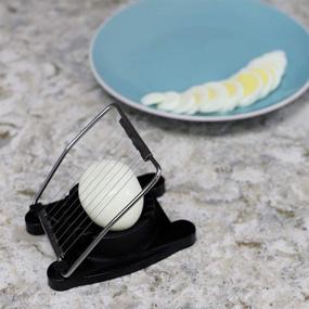 img 3 attached to 🥚 Home Basics Multipurpose Stainless Steel Wire Plastic Egg Slicer, Black (1) - Slice and Dice Eggs with Ease!