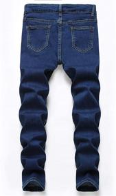 img 3 attached to 👖 Boys' Clothing: Black Skinny Ripped Elastic Zipper Jeans
