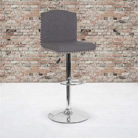 img 4 attached to 🪑 Stylish and Versatile Gray LeatherSoft Barstool Set with Accent Nail Trim - Flash Furniture 2 Pack