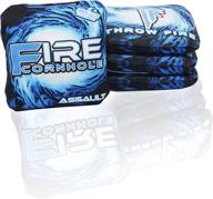 fire cornhole assault blue logo