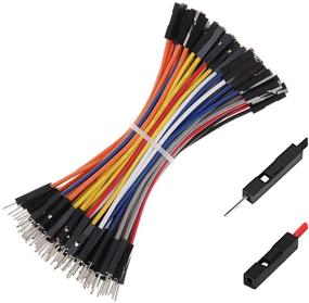 img 4 attached to Улучшенные 22AWG премиум-перемычки для платы - 20% дополнительно красные и черные перемычки, квадратная головка 0.1'' 10 ярких цветов - 120 штук от Hellotronics (10 см, M/F)